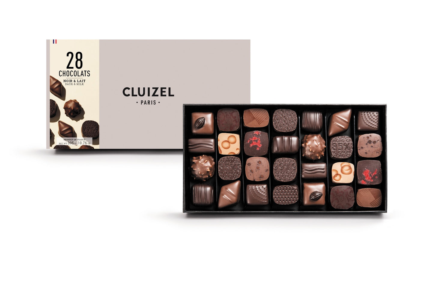 Cluizel Dark and Milk Chocolates - Box of 28