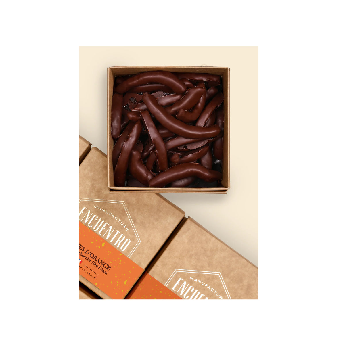 Encuentro Organic candied orange peel coated with dark chocolate - 75g
