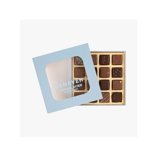 Genaveh Discovery Box of 16 Classic and Iconic Chocolate