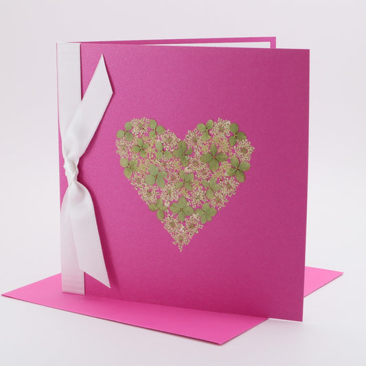 Siga-Art Flower Heart on Pink Card