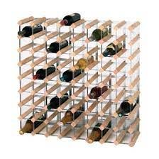 Wine Rack Wood and Metal 72 Bottle